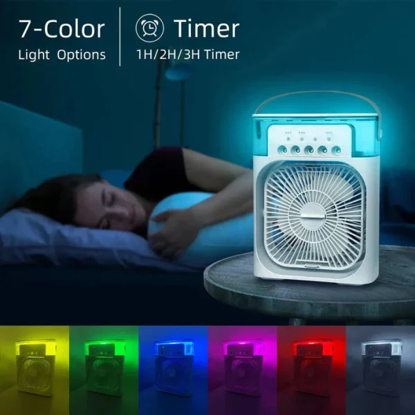 9 Inch Mist Fan | Portable Air Conditioner Fan | Mist Water, And Humidifier Function | Led Night Light Water Mist | Random Color - Image 5