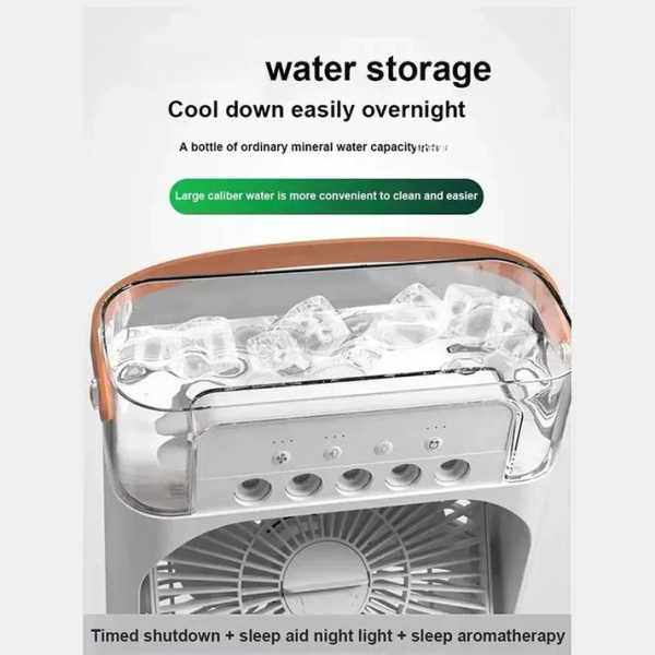 9 Inch Mist Fan | Portable Air Conditioner Fan | Mist Water, And Humidifier Function | Led Night Light Water Mist | Random Color - Image 3