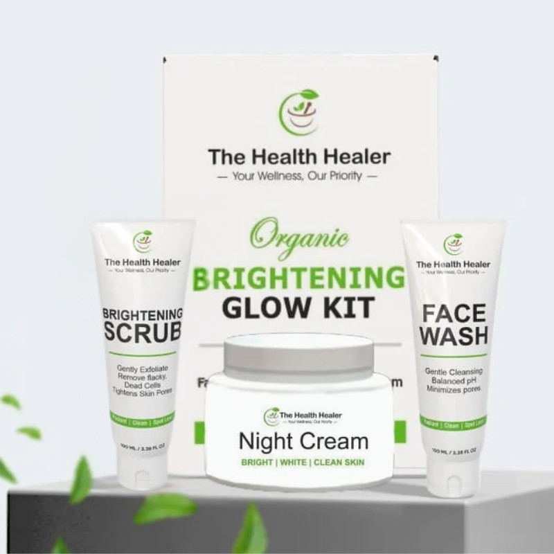 Brightening Glow Kit by The Health Healer | Face Wash, Scrub & Night Cream Set - Image 2