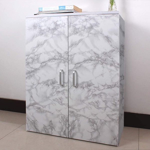 White & Dark Grey | Marble Sheet Sticker 60x200cm | Waterproof Self-Adhesive PVC Wallpaper for Furniture Walls - Image 4