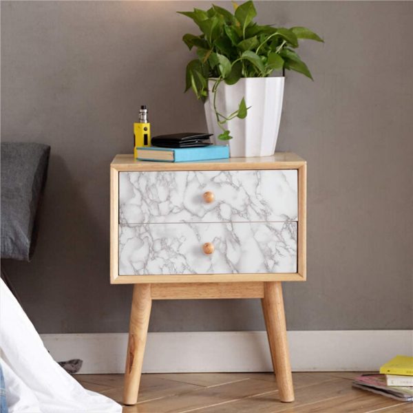 White & Dark Grey | Marble Sheet Sticker 60x200cm | Waterproof Self-Adhesive PVC Wallpaper for Furniture Walls - Image 6